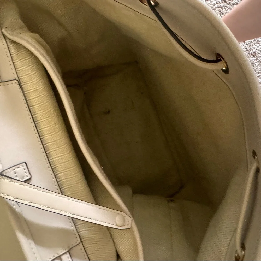 Tory Burch Gemini Link Medium Canvas & Leather Backpack / Used
